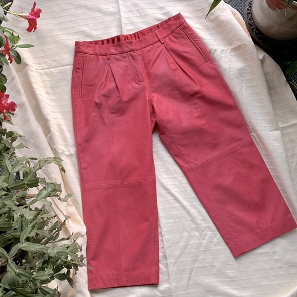 Vintage Leather Collection Crop Pants Fuscia Deep Pink - Picture 3 of 12